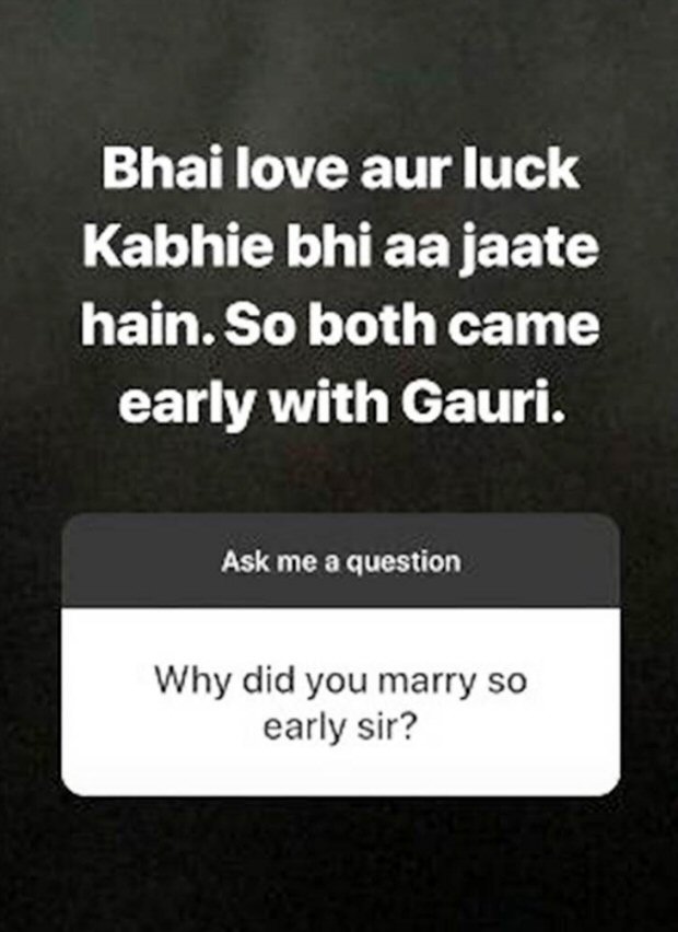 Shah Rukh Khan finally gives us the REAL reason why he married Gauri so early Shah Rukh Khan finally gives us the REAL reason why he married Gauri so early