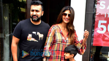 Shilpa Shetty and family spotted after lunch in Bandra