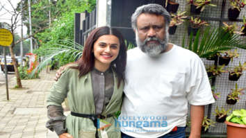 Taapsee Pannu and Anubhav Sinha snapped during media interactions for Mulk