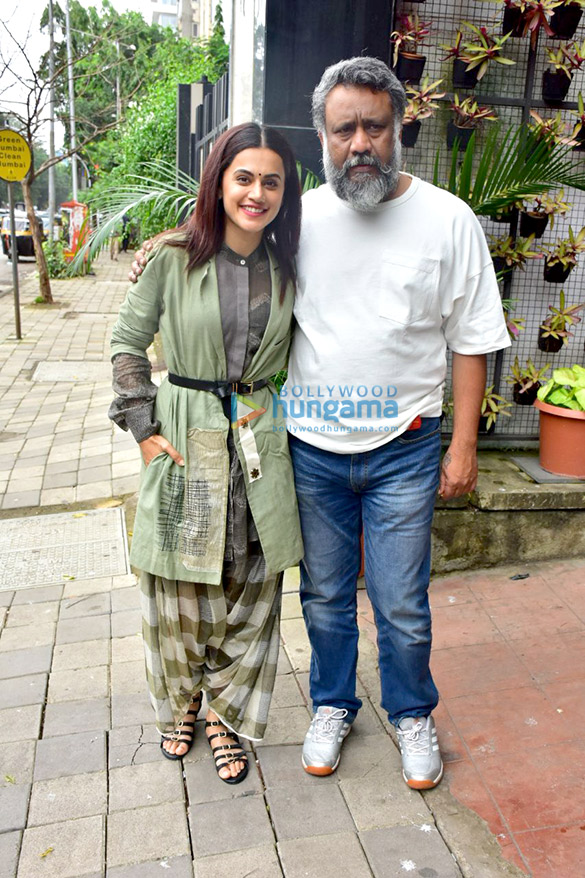 taapsee pannu and anubhav sinha snapped during media interactions for mulk 1