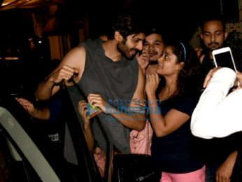Varun Dhawan and Kartik Aaryan snapped outside the gym