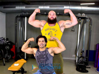 Varun Dhawan snapped with WWE star Braun Strowman