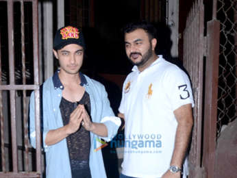 Aayush Sharma snapped at a dubbing studio in Bandra