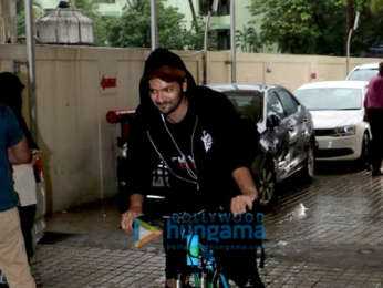 Ali Fazal snapped riding his bicycle in Juhu
