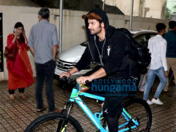 Ali Fazal snapped riding his bicycle in Juhu