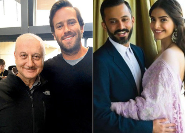 Anupam Kher introduces Sonam Kapoor - Anand Ahuja to Hollywood actor Armie Hammer and his family Anupam Kher introduces Sonam Kapoor - Anand Ahuja to Hollywood actor Armie Hammer and his family