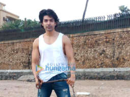 Gurmeet Choudhary snapped at Juhu beach with his dog