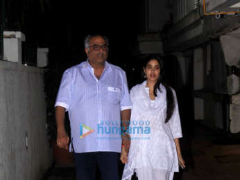 Janhvi Kapoor, Khushi Kapoor and Boney Kapoor spotted at Arjun Kapoor's residence in Juhu