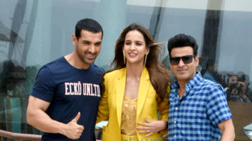 John Abraham, Manoj Bajpayee and Aisha Sharma snapped during media interaction for their film Satyamave Jayate