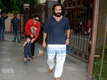 Kareena Kapoor Khan, Saif Ali Khan and Taimur Ali Khan snapped at Kunal Khemu's residence at Khar