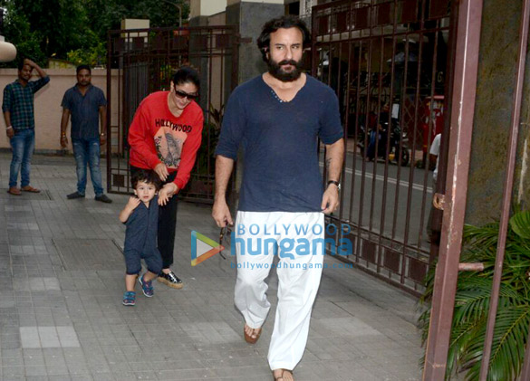 kareena kapoor khan saif ali khan and taimur ali khan snapped at kunal khemus residence at khar 3