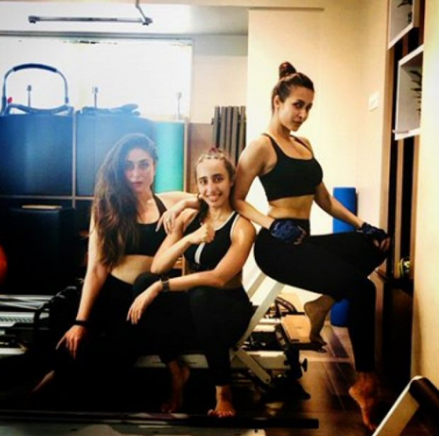 Kareena Kapoor Khan and Malaika Arora FLAUNT TONED ABS post pilates session