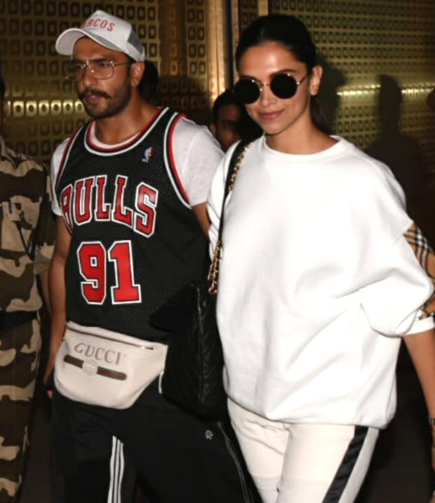Lovebirds Ranveer Singh and Deepika Padukone are holding hands and are all smiles as they return from their vacay