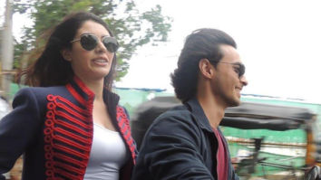 Loveratri debutantes Aayush Sharma and Warina Hussain fined for riding bike without helmets