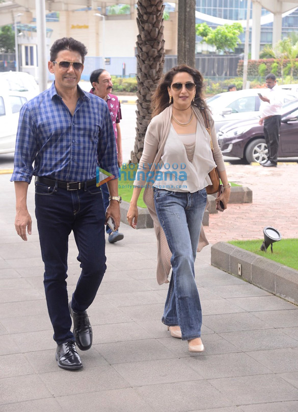 Madhuri Dixit snapped with her family