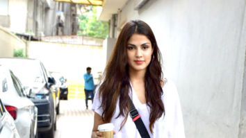 Rhea Chakraborty snapped outside the Vishesh Flims office in Khar