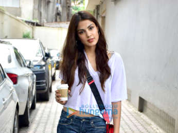 Rhea Chakraborty snapped outside the Vishesh Flims office in Khar
