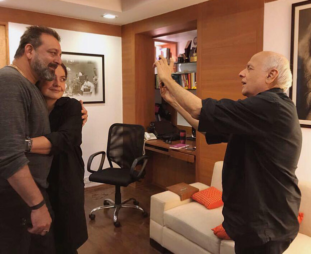 SADAK 2 Sanjay Dutt and Pooja Bhatt hug it out before kicking off the first schedule of the sequel