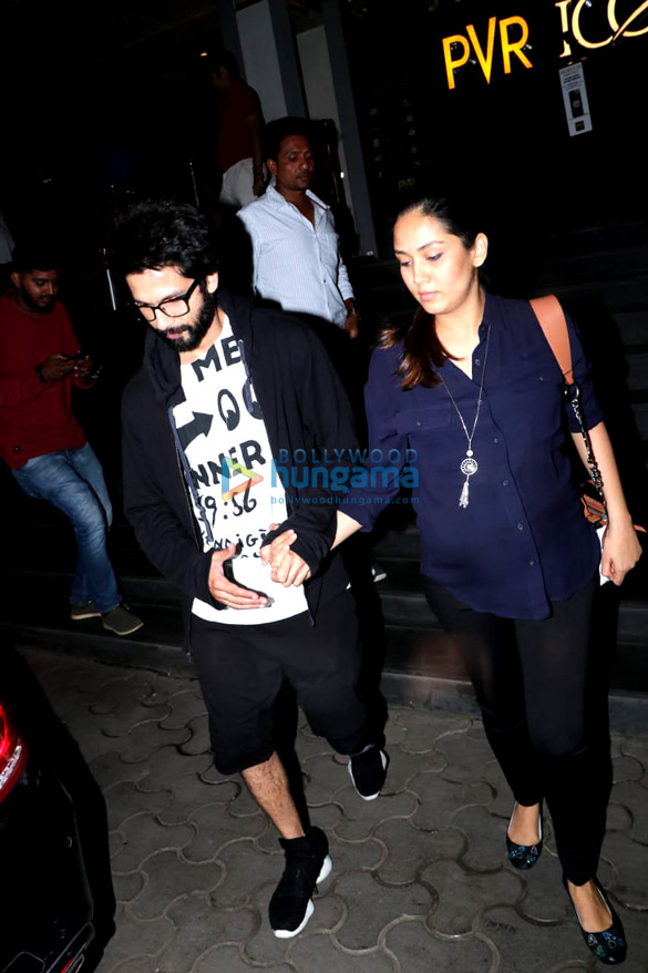 shahid kapoor and mira rajput spotted at pvr icon in andheri post watching gold 2