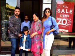 Shilpa Shetty snapped with family at Bastian in Bandra