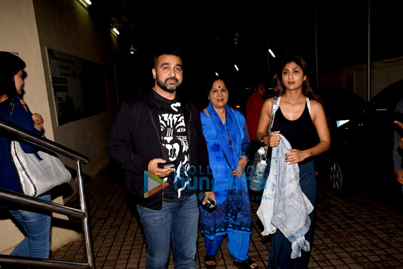 Shilpa Shetty snapped with her family at PVR Juhu Shilpa Shetty snapped with her family at PVR Juhu