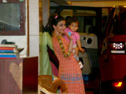 Soha Ali Khan and daughter Inaaya Naumi snapped at Saif Ali Khan’s residence in Bandra