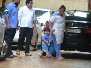 Taimur Ali Khan snapped at Karishma Kapoor's house