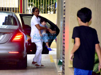 Taimur Ali Khan snapped at Karisma Kapoor's residence