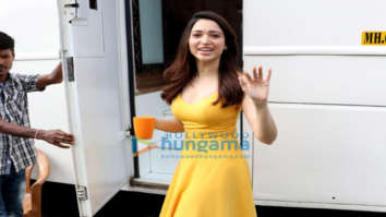 Tamannaah Bhatia snapped on location of a shoot in Filmcity