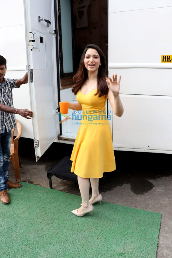 tamannaah bhatia snapped on location of a shoot in filmcity 1