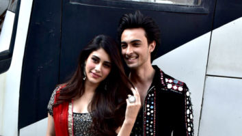 Aayush Sharma and Warina Hussain snapped during LoveYatri promotions