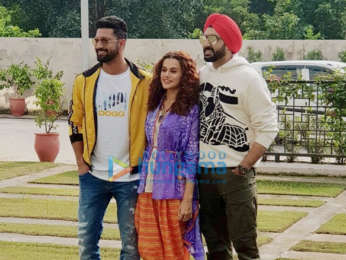 Abhishek Bachchan, Vicky Kaushal & Taapsee Pannu snapped promoting their film ‘Manmarziyaan’