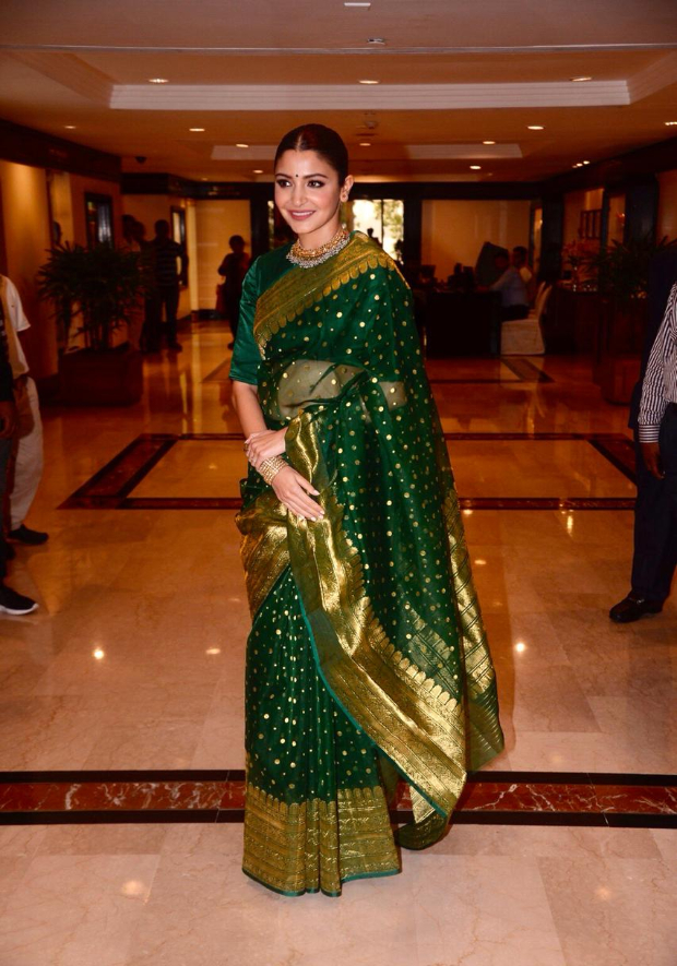 Anushka Sharma in a Benarasi saree