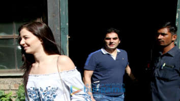 Arbaaz Khan snapped with his friend at Pali Village Cafe in Bandra