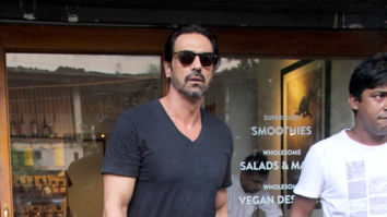 Arjun Rampal and Gabriella Demetriades spotted at Sequel Cafe in Bandra