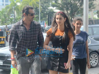 Arjun Rampal spotted with daughters at BKC