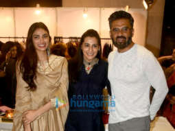 Athiya Shetty, Aahan Shetty and Suniel Shetty snapped in Mumbai