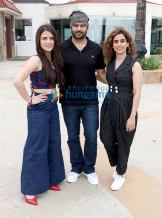 Cast of film Pataakha snapped during media interactions at Sun N Sand in Juhu