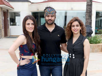 Cast of film Pataakha snapped during media interactions at Sun N Sand in Juhu