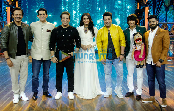 govinda and varun sharma snapped promoting fry day on the sets of indias best dramebaaz1