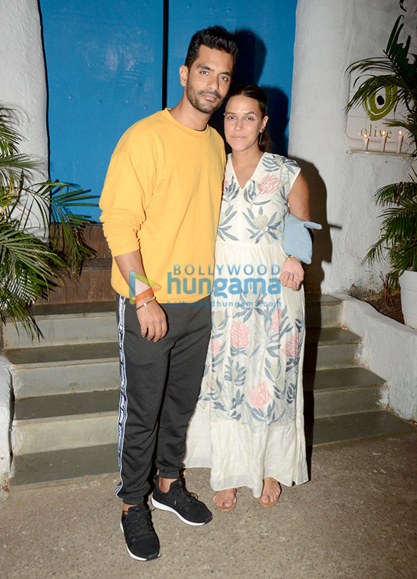 neha dhupia and angad bedi spotted at olive in bandra 5