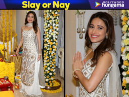 Slay or Nay: Nushrat Bharucha in Mayyur Girotra Couture for Ganesh Chaturthi celebrations