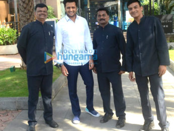 Riteish Deshmukh, Smita Thackeray and her son snapped at BKC