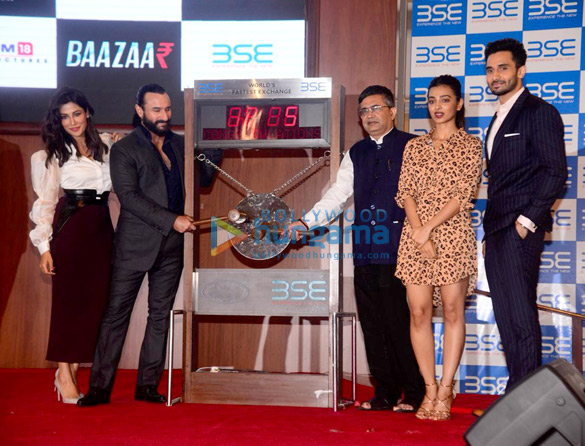 saif ali khan radhika apte and others snapped at the trailer launch of baazaar 5