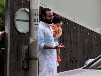 Saif Ali Khan, Taimur Ali Khan, Soha Ali Khan, Inaaya and Sharmila Tagore snapped at Saif's house