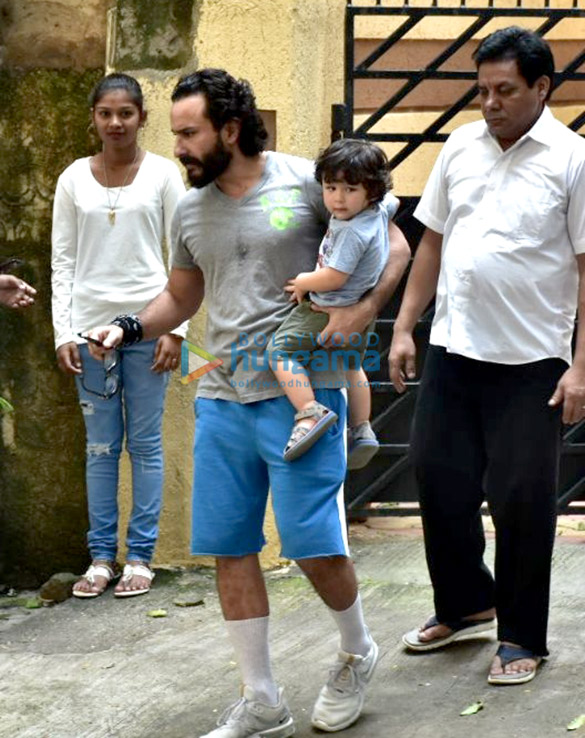 Saif Ali Khan and Taimur Ali Khan spotted in Bandra Saif Ali Khan and Taimur Ali Khan spotted in Bandra