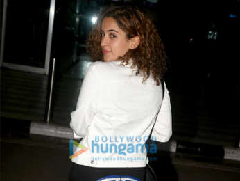 Sanya Malhotra, Anushka Sharma and Varun Dhawan snapped at the airport