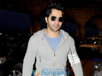 Sanya Malhotra, Anushka Sharma and Varun Dhawan snapped at the airport