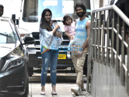 Shahid Kapoor, Mira Rajput and Misha snapped leaving the hospital