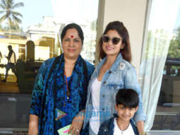 Shamita Shetty snapped with her family in Juhu